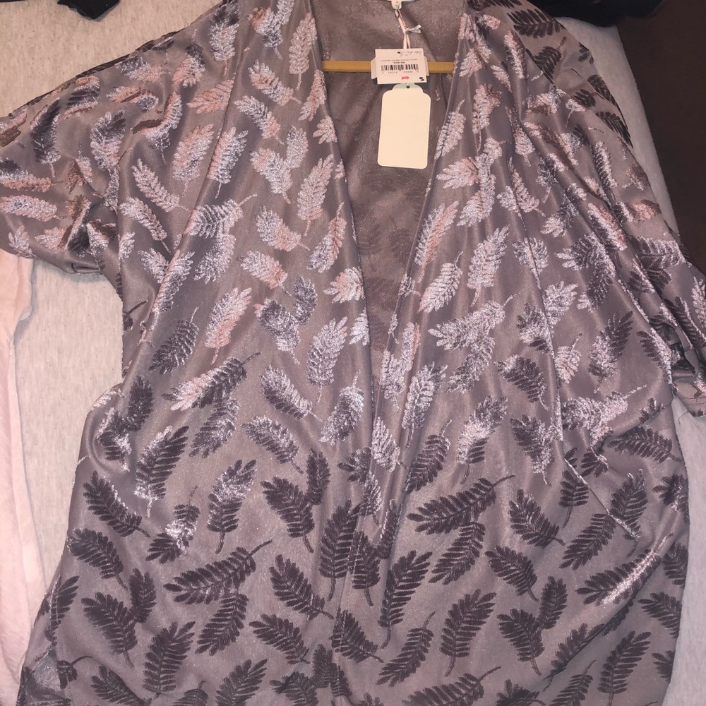 Lavendar Feathered Kimono